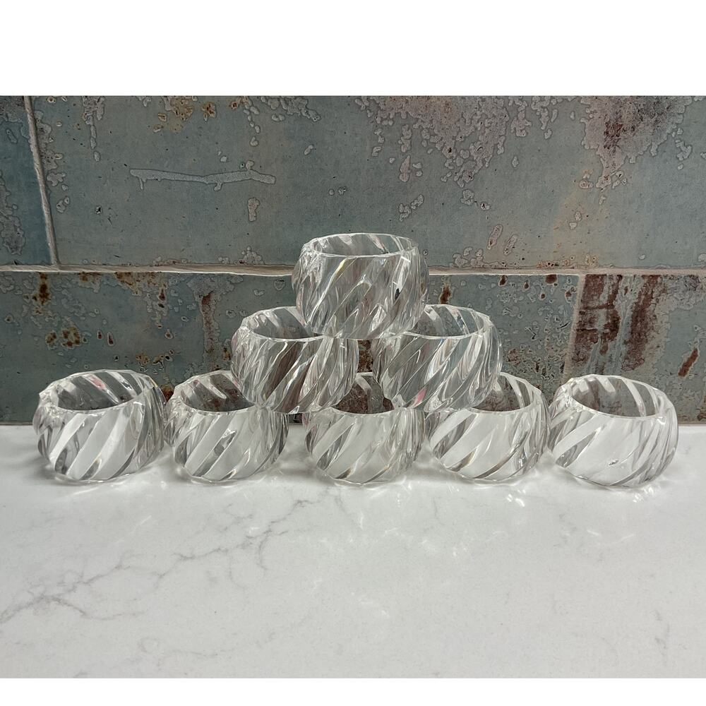 Clear Acrylic Napkin Ring Holders Set of 8